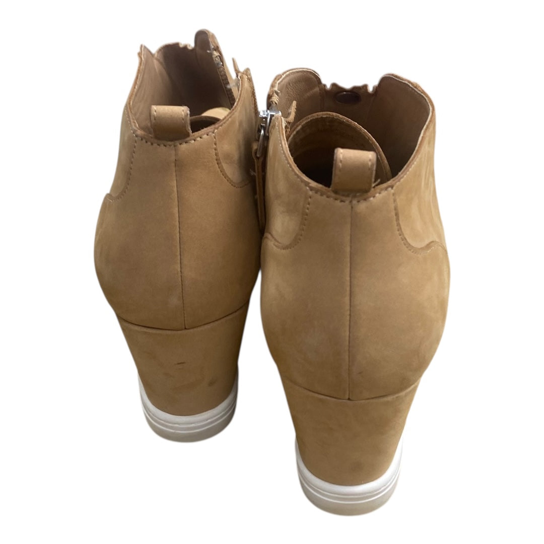 Shoes Sneakers By Linea Paolo In Tan & White, Size:10
