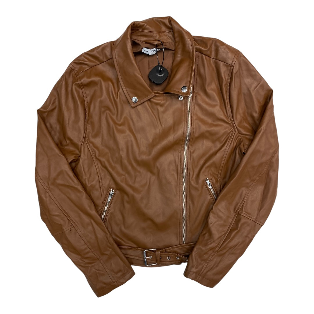 Jacket Moto By And Now This In Brown, Size:Xl