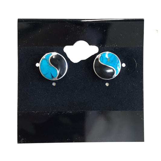 Earrings Sterling Silver In Black & Blue