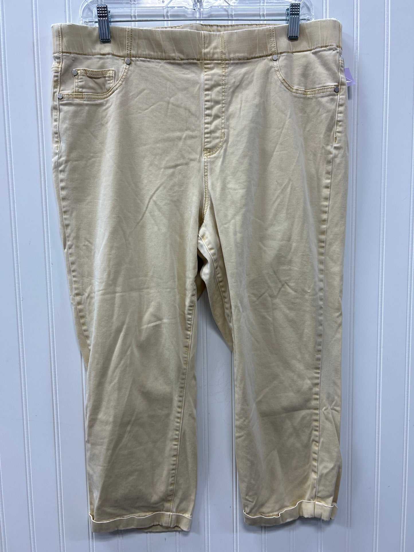 Capris By Liverpool In Cream, Size:16
