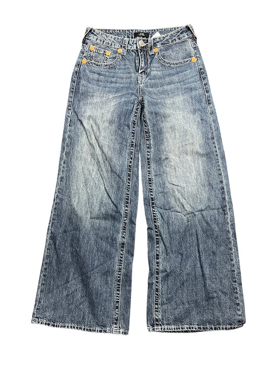 Jeans Wide Leg By True Religion In Blue Denim, Size:0