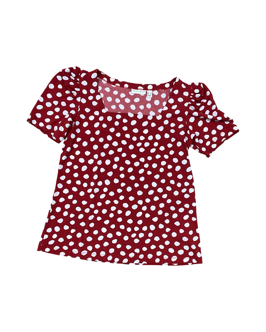 Top 3/4 Sleeve By Clothes Mentor In Red & White, Size:S
