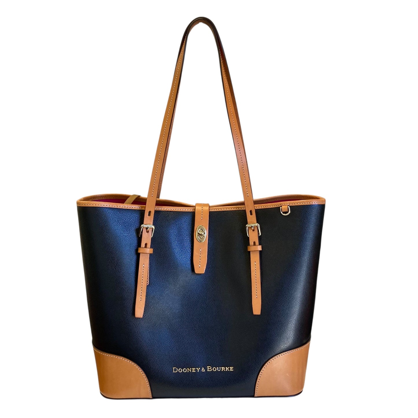 Tote Designer By Dooney And Bourke In Black & Tan, Size:Large
