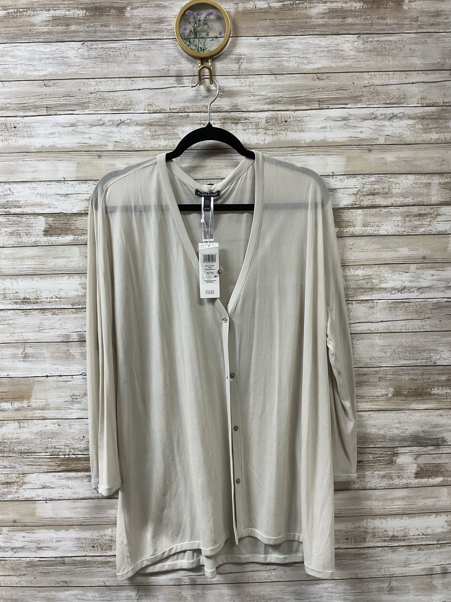 Cardigan By Eileen Fisher In Cream, Size:Xl