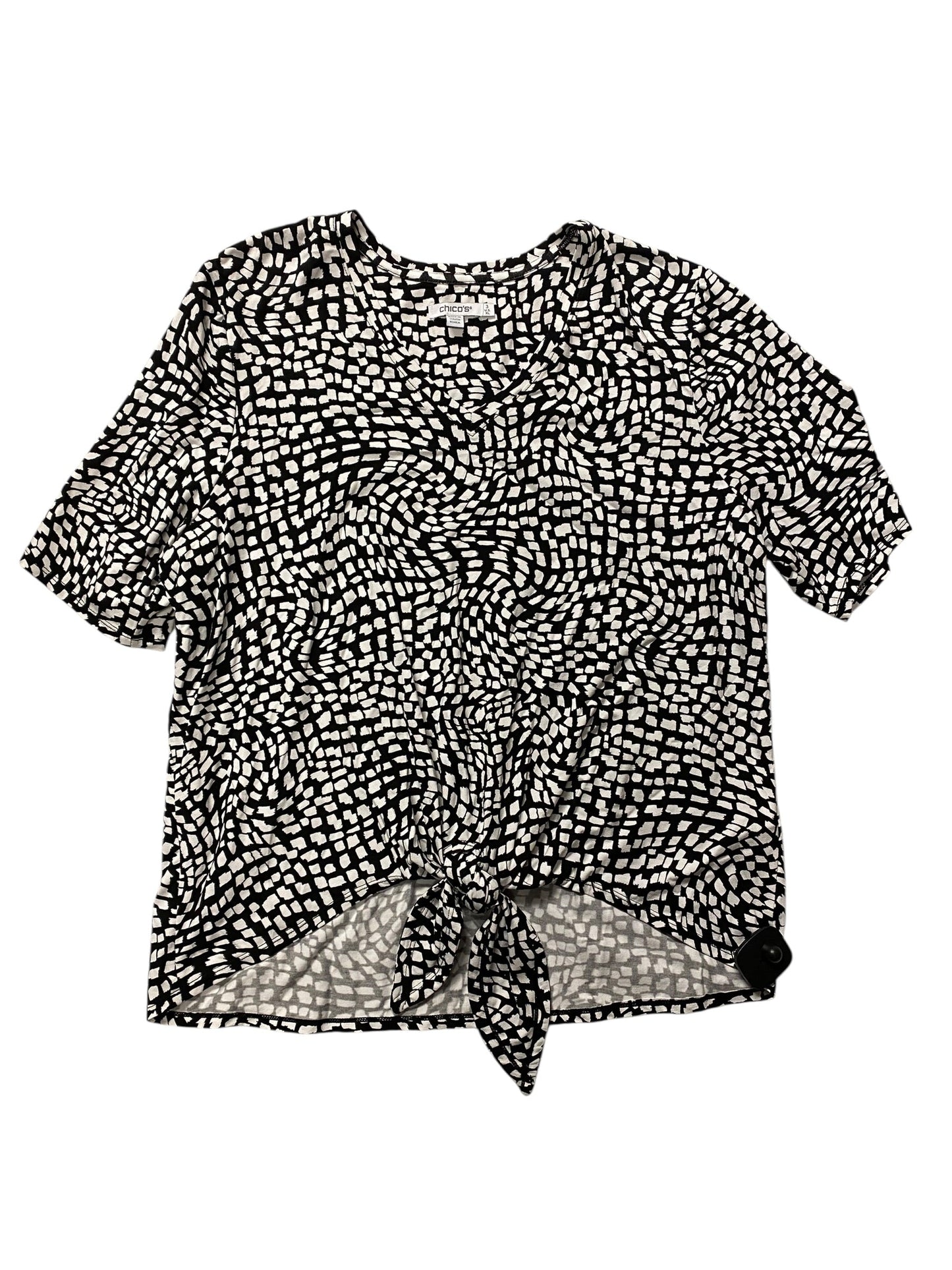 Top Ss Basic By Chicos In Black & White, Size:16