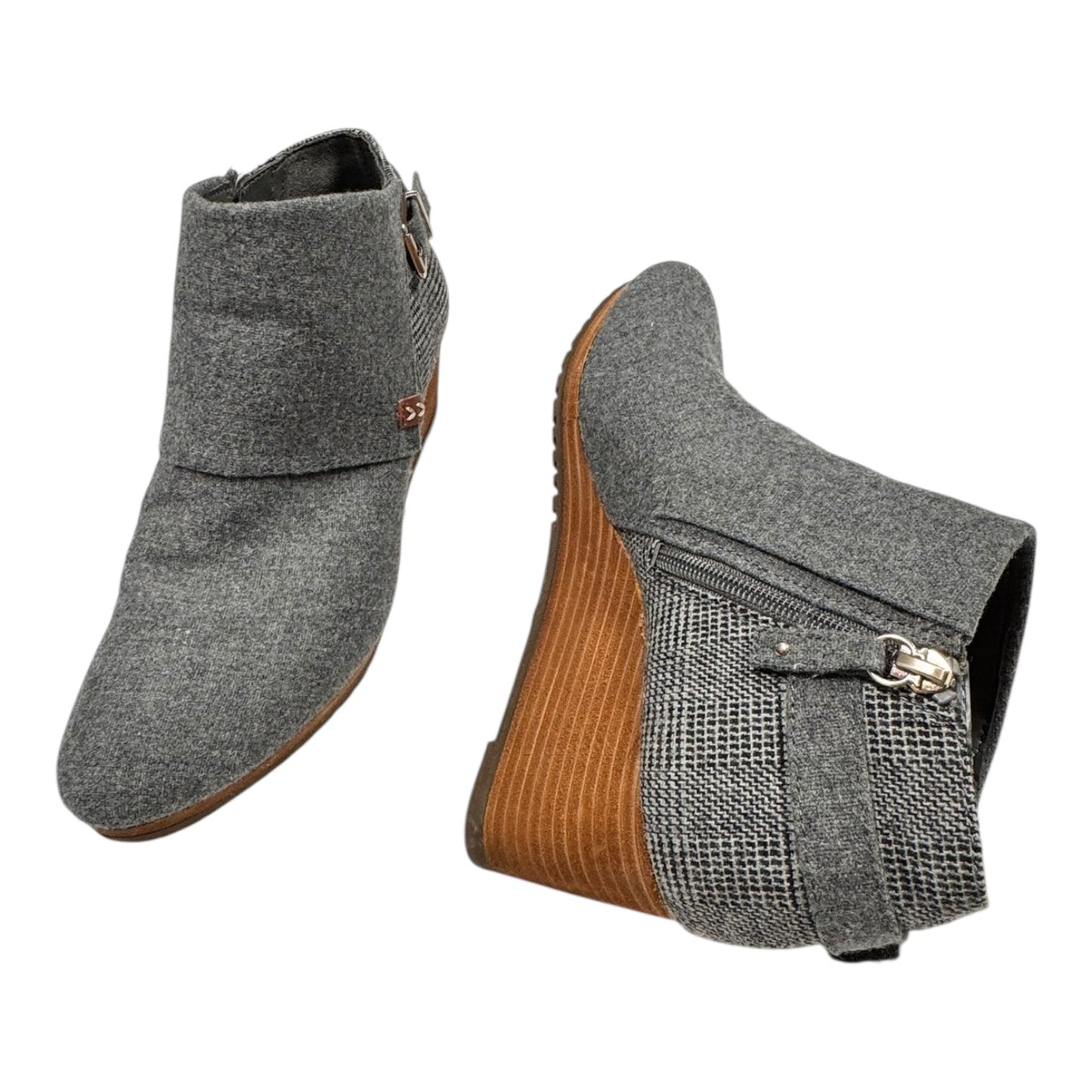 Boots Ankle Heels By Dr Scholls In Grey, Size:8.5