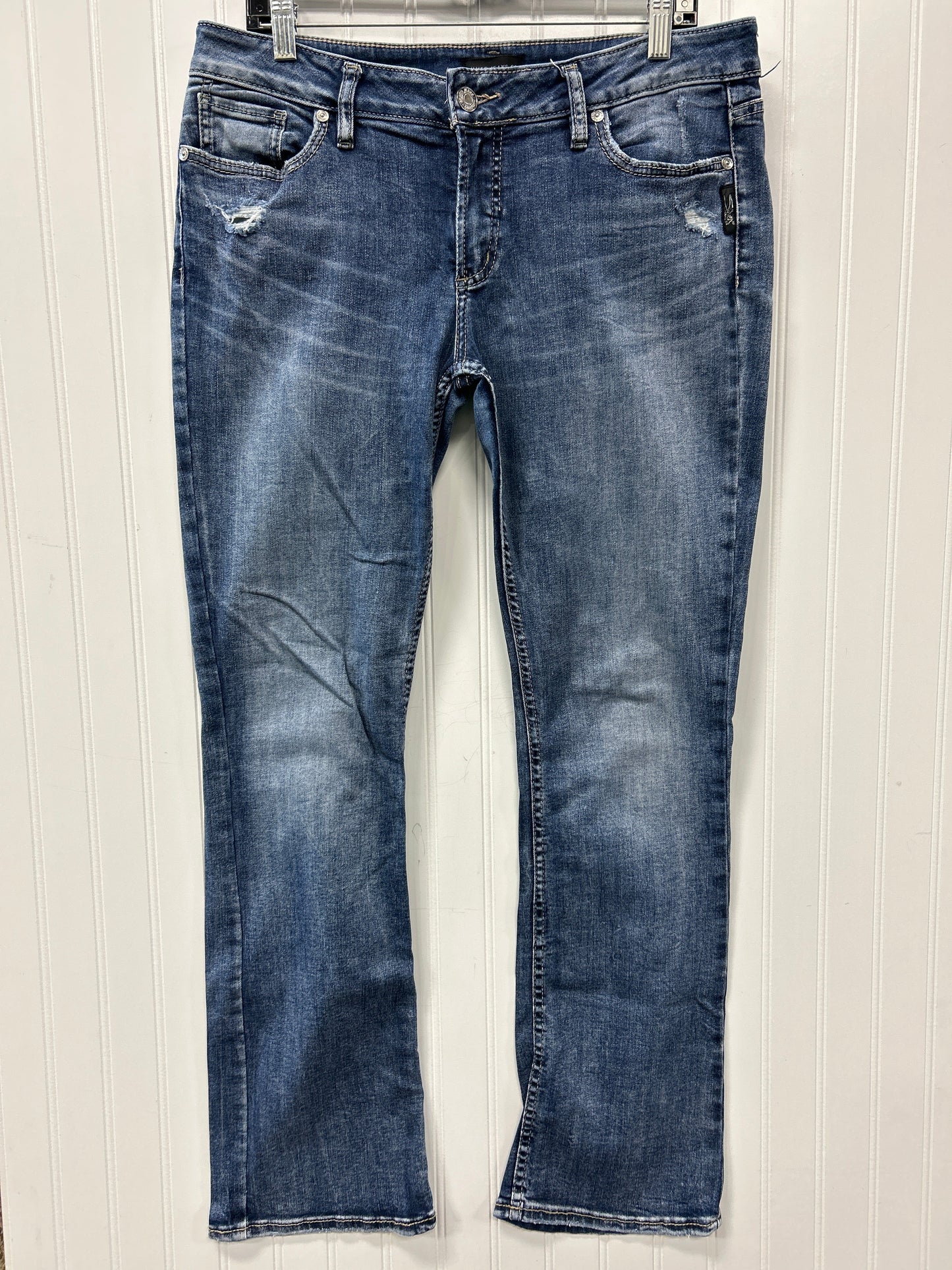 Jeans Boot Cut By Silver In Blue Denim, Size:10L