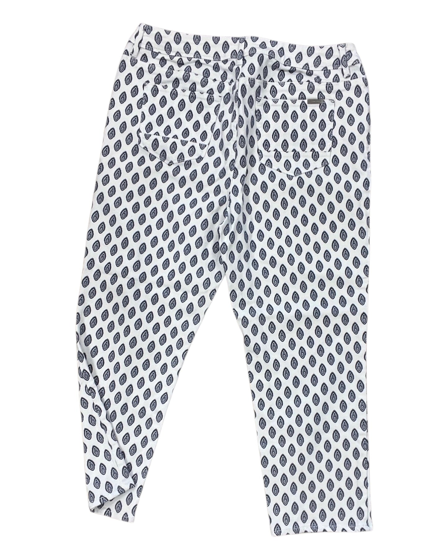 Pants Cropped By Chicos In Blue & White, Size:10