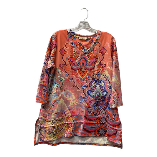 Top 3/4 Sleeve By Soft Surroundings In Orange, Size:M