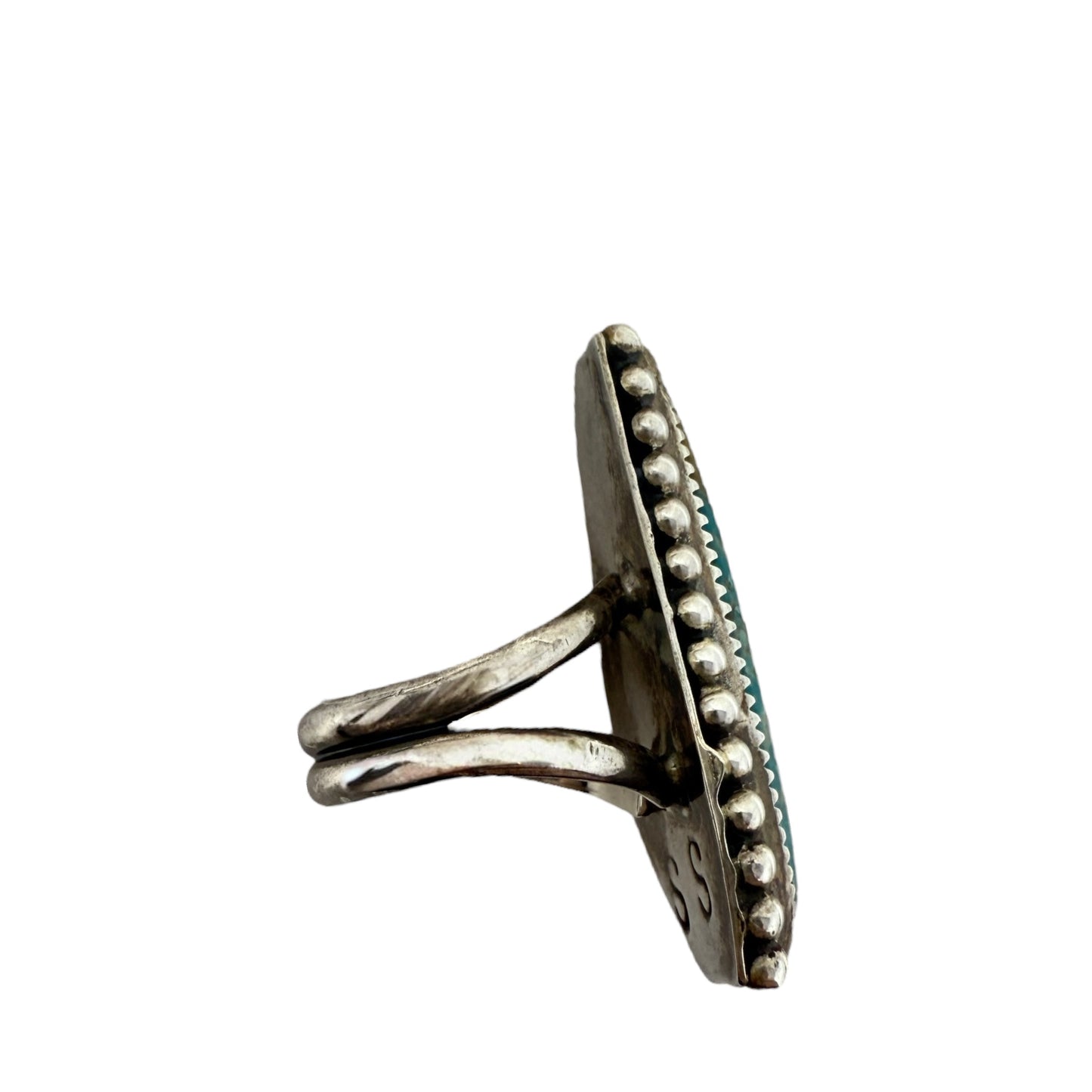 Navajo Sterling Silver & Kingman Turquoise Statement Ring, Size: 7