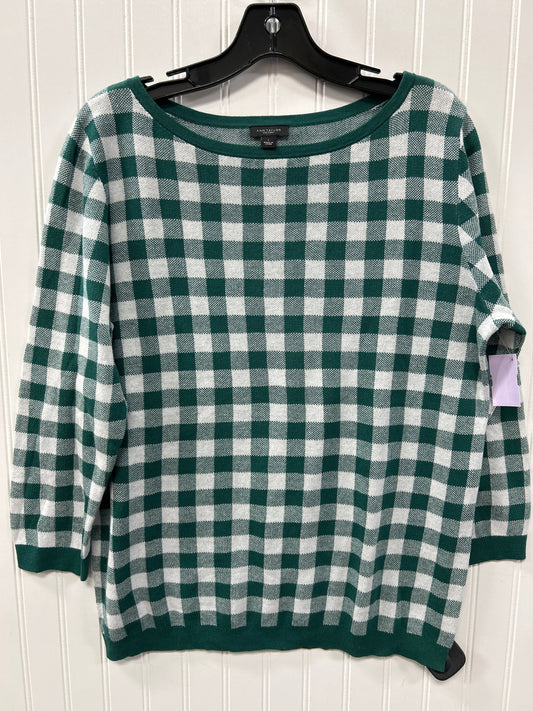 Top Ls By Ann Taylor In Green & White, Size:L
