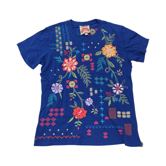 Top Ss Designer By Johnny Was In Floral Print, Size:M