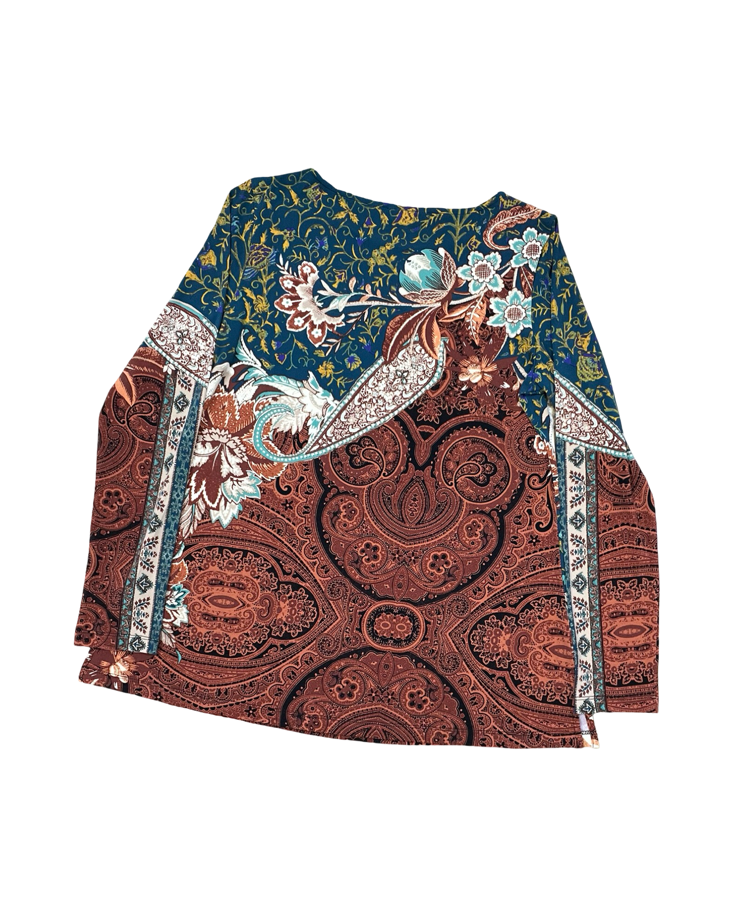 Top Ls By Susan Graver In Green & Orange, Size:S