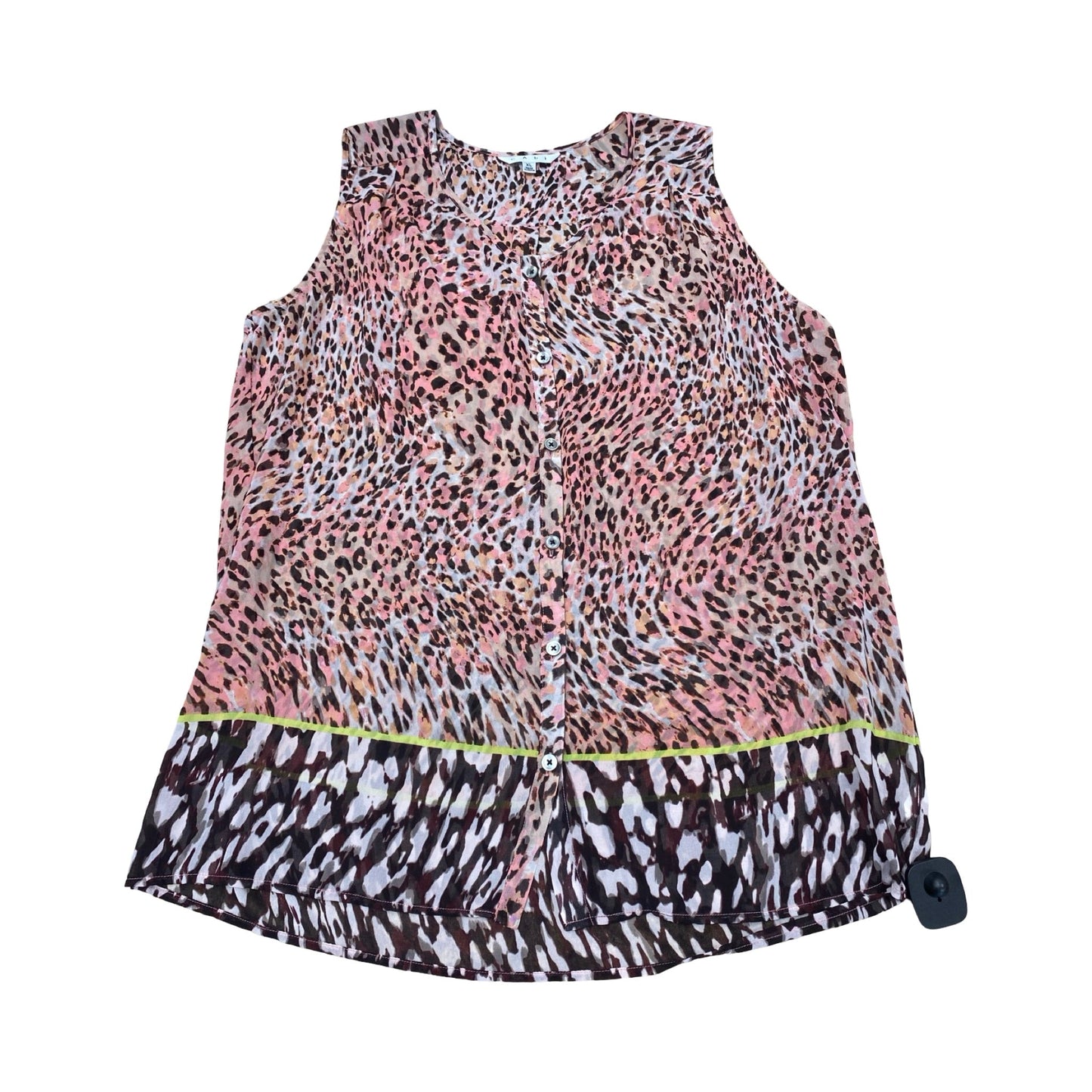 Top Sleeveless By Cabi In Brown & Pink, Size:Xl