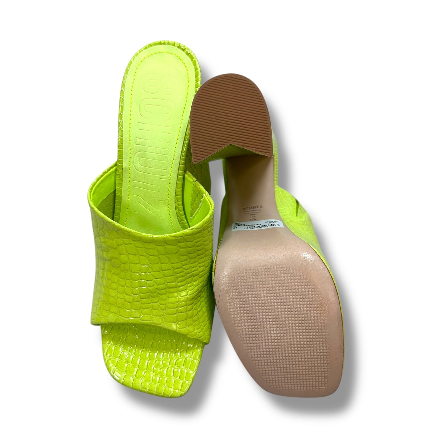 Sandals Heels Block By Schutz In Green, Size: 8