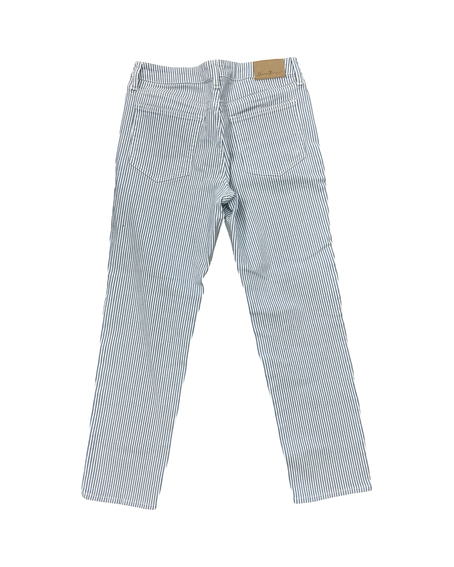 Jeans Straight By Seven 7 In Blue & White, Size:6