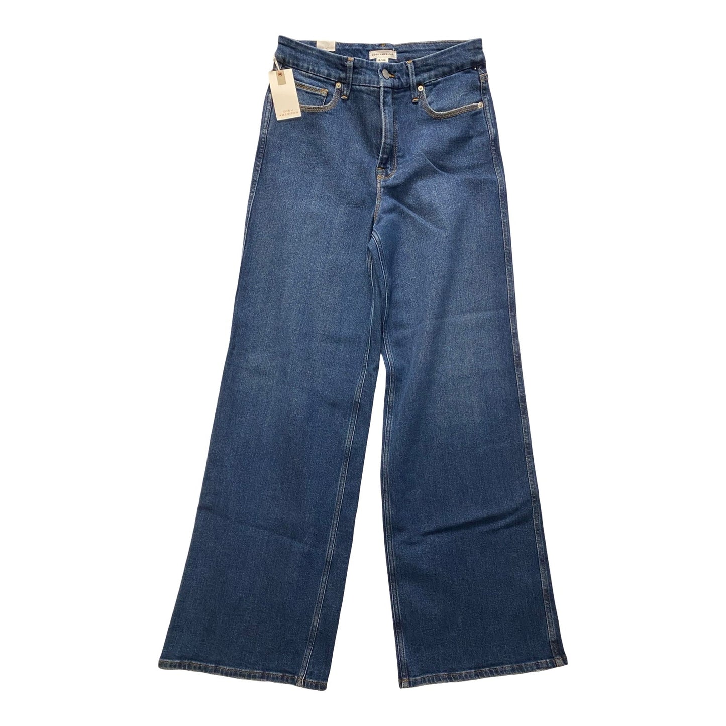 Jeans Wide Leg By Good American In Blue Denim, Size:6
