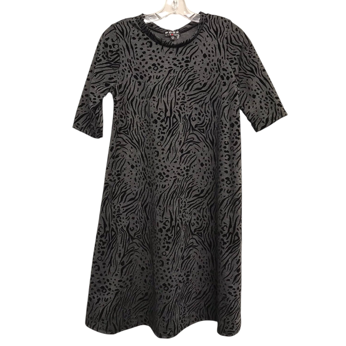 Dress Party Midi By Poof In Black & Grey, Size:M