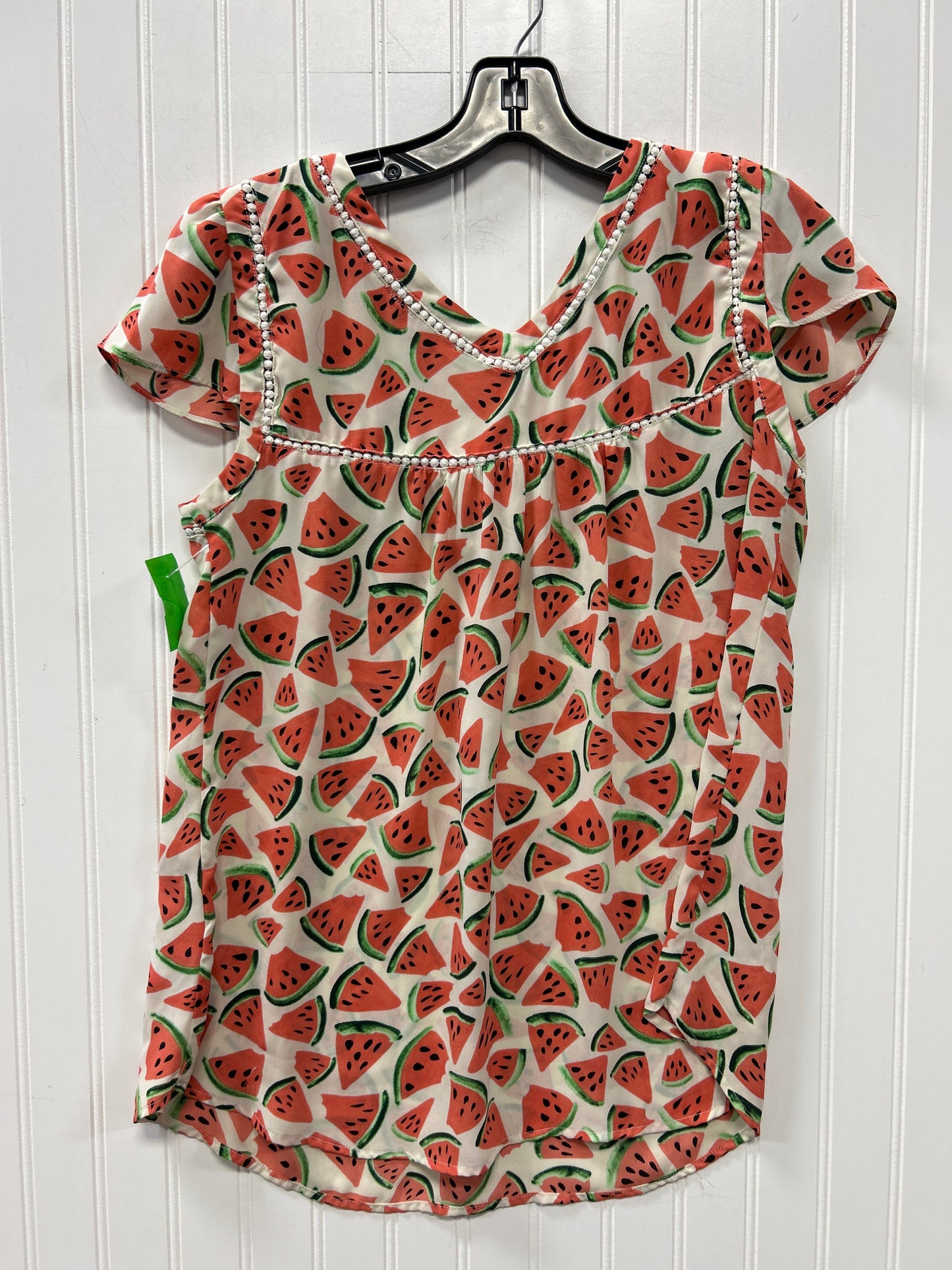 Top Ss By Maeve In Cream & Pink, Size:6