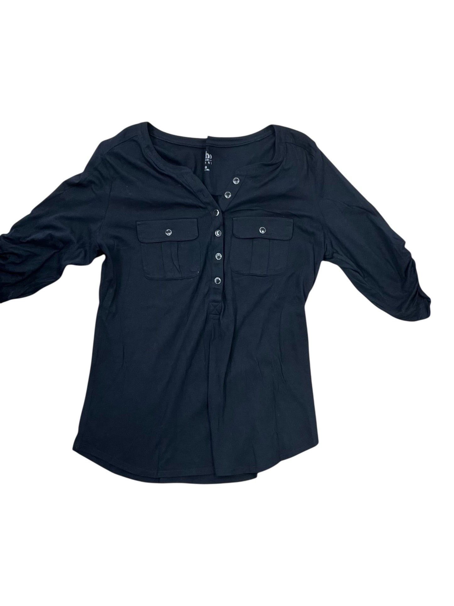 Top 3/4 Sleeve By Soho Apparel In Black, Size:M