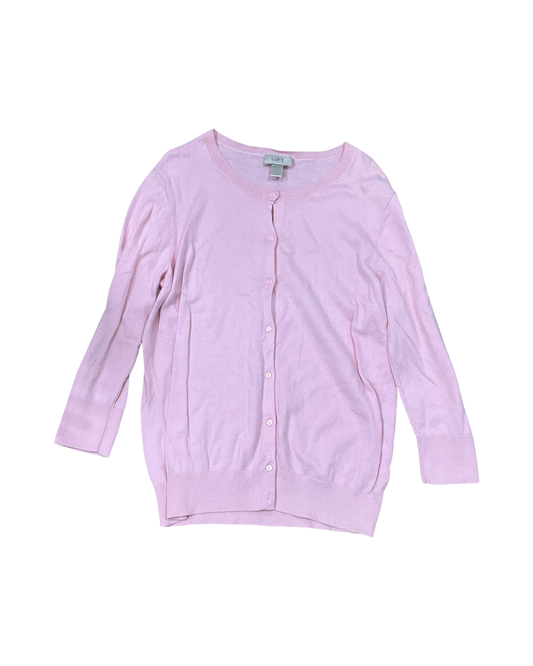 Cardigan By Loft In Pink, Size:L