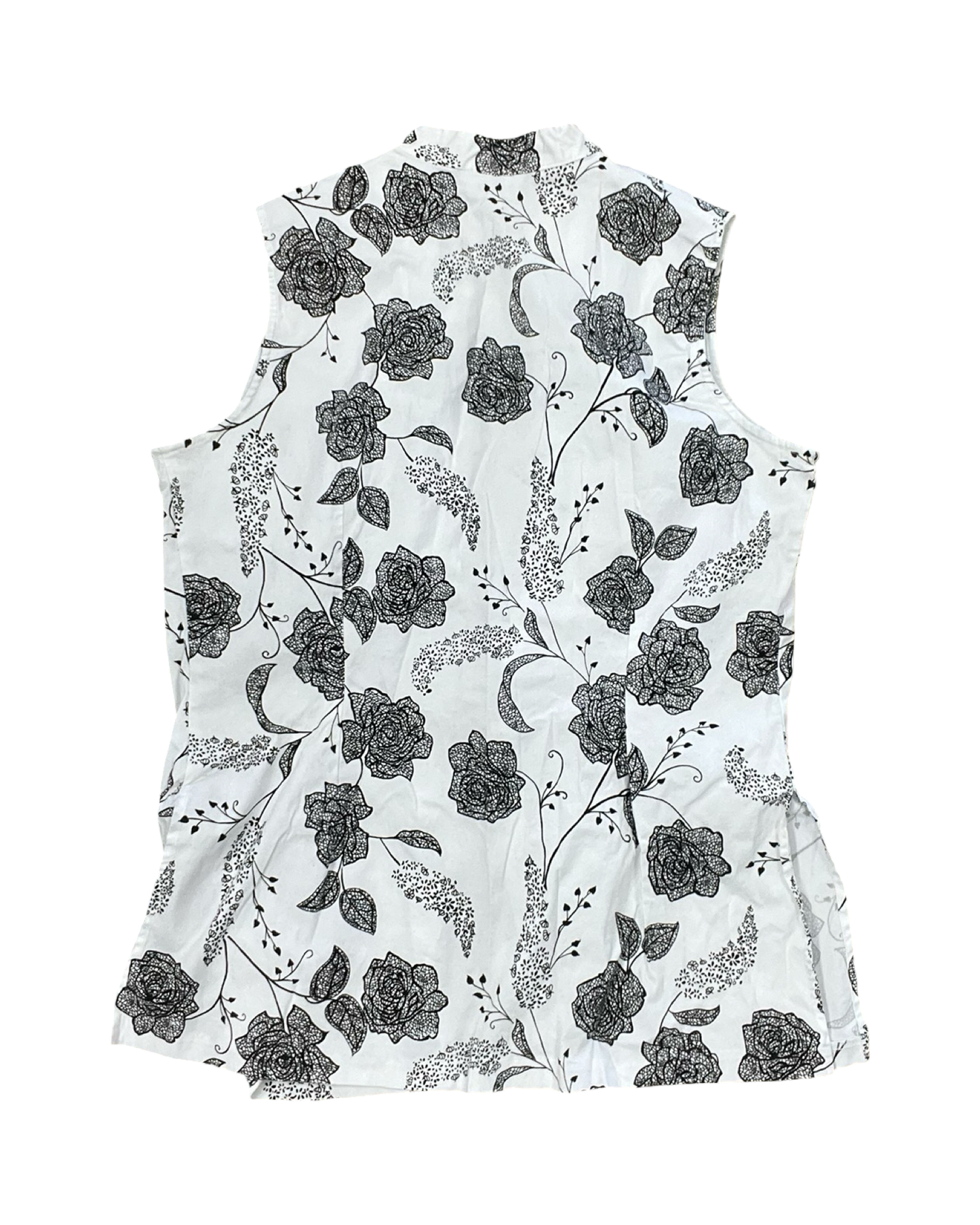 Blouse Sleeveless By Clothes Mentor In Black & White, Size:L