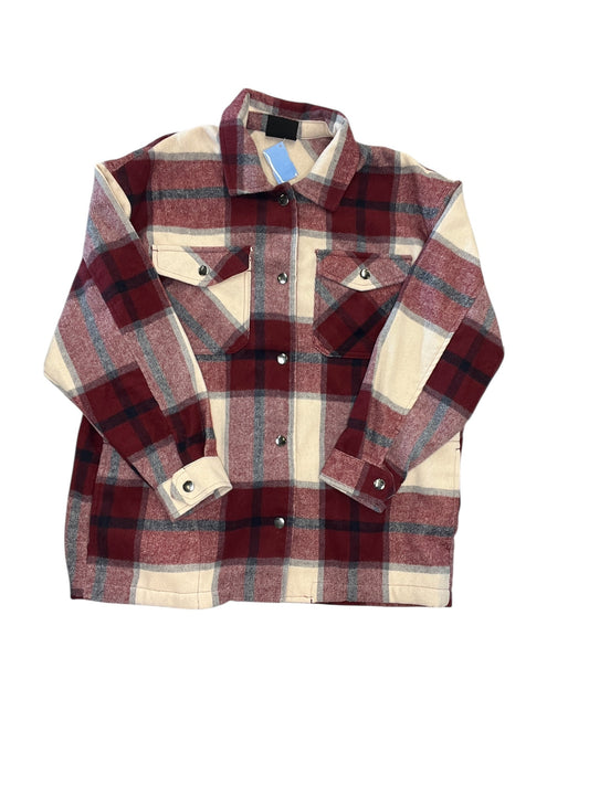 Jacket Shirt By Hfx In Plaid Pattern, Size:M