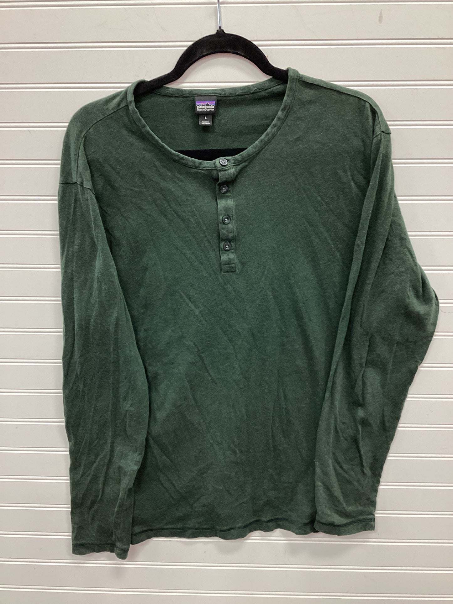 Athletic Top Ls Collar By Patagonia In Green, Size:L
