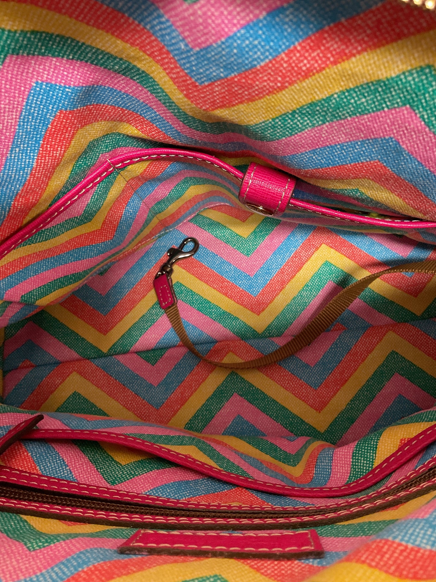 Handbag Designer By Dooney And Bourke In Brown & Purple, Size:Large