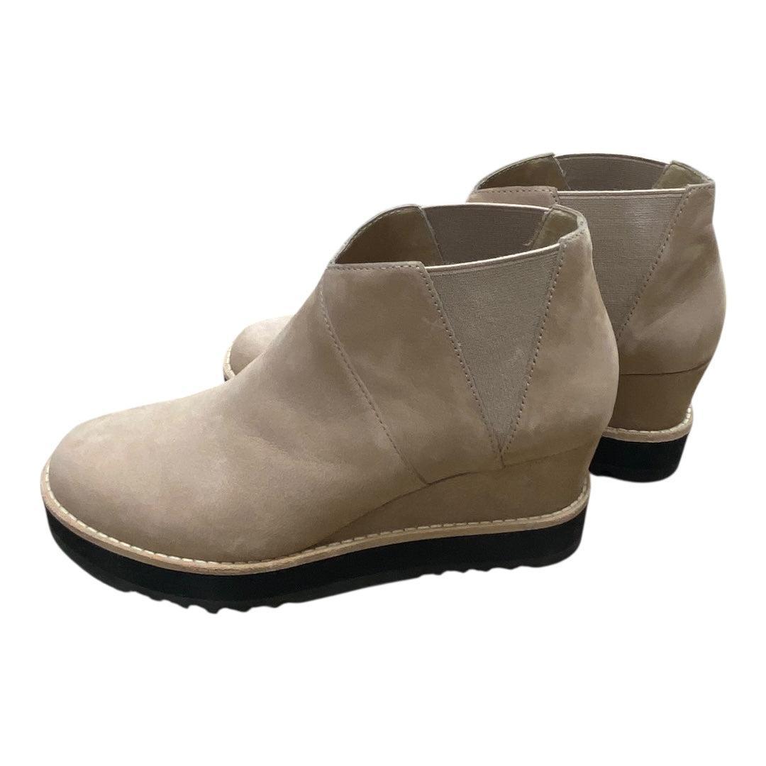 Boots Designer By Eileen Fisher In Beige, Size:7.5
