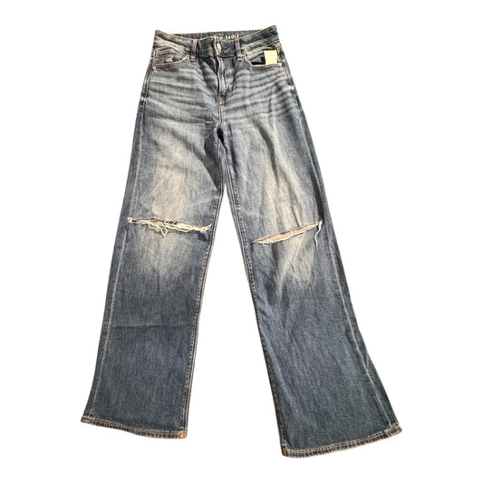 Jeans Wide Leg By American Eagle In Blue Denim, Size:0