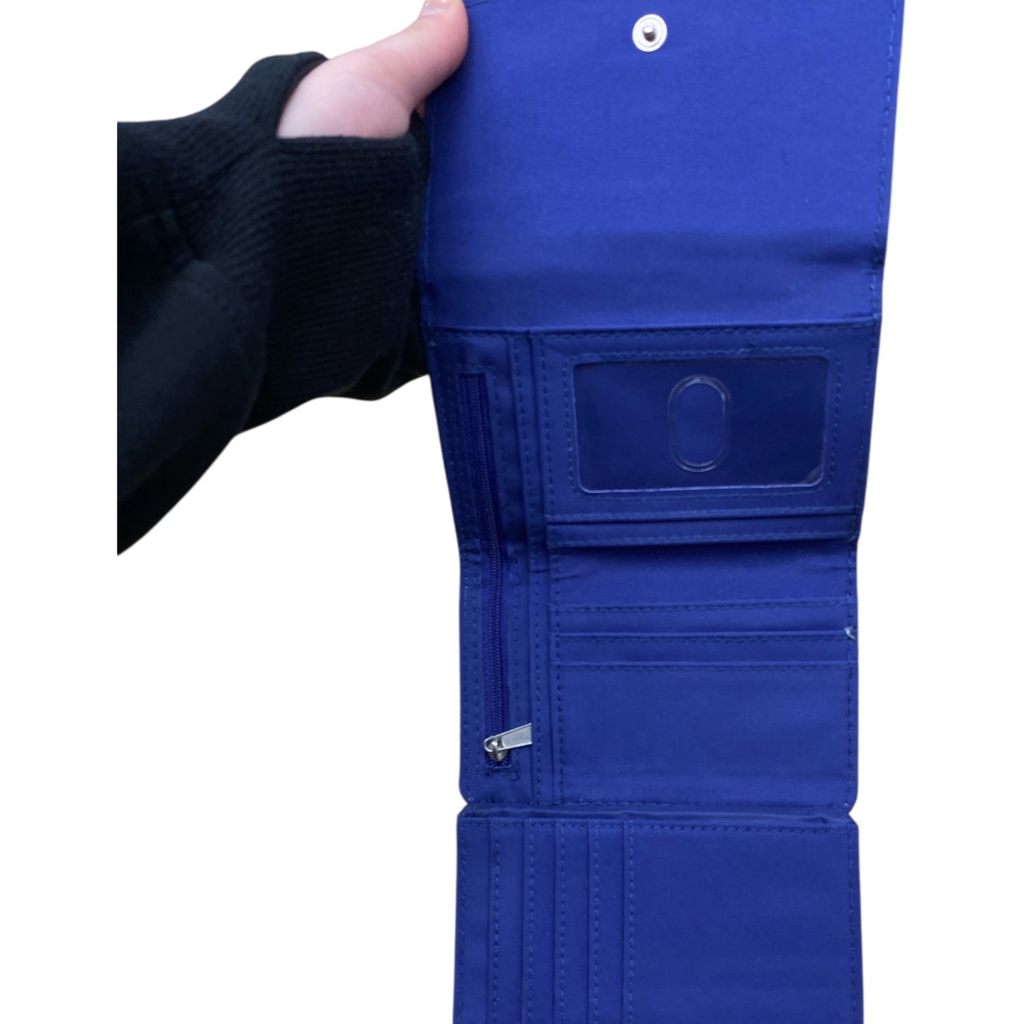 Wallet By Cmc In Blue & Cream, Size:Small