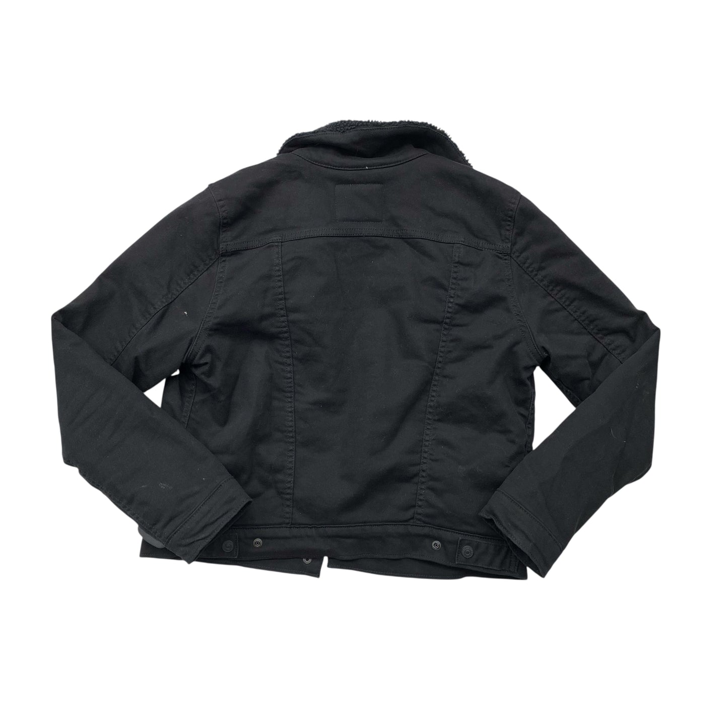 Jacket Denim By Levis In Black Denim, Size:L