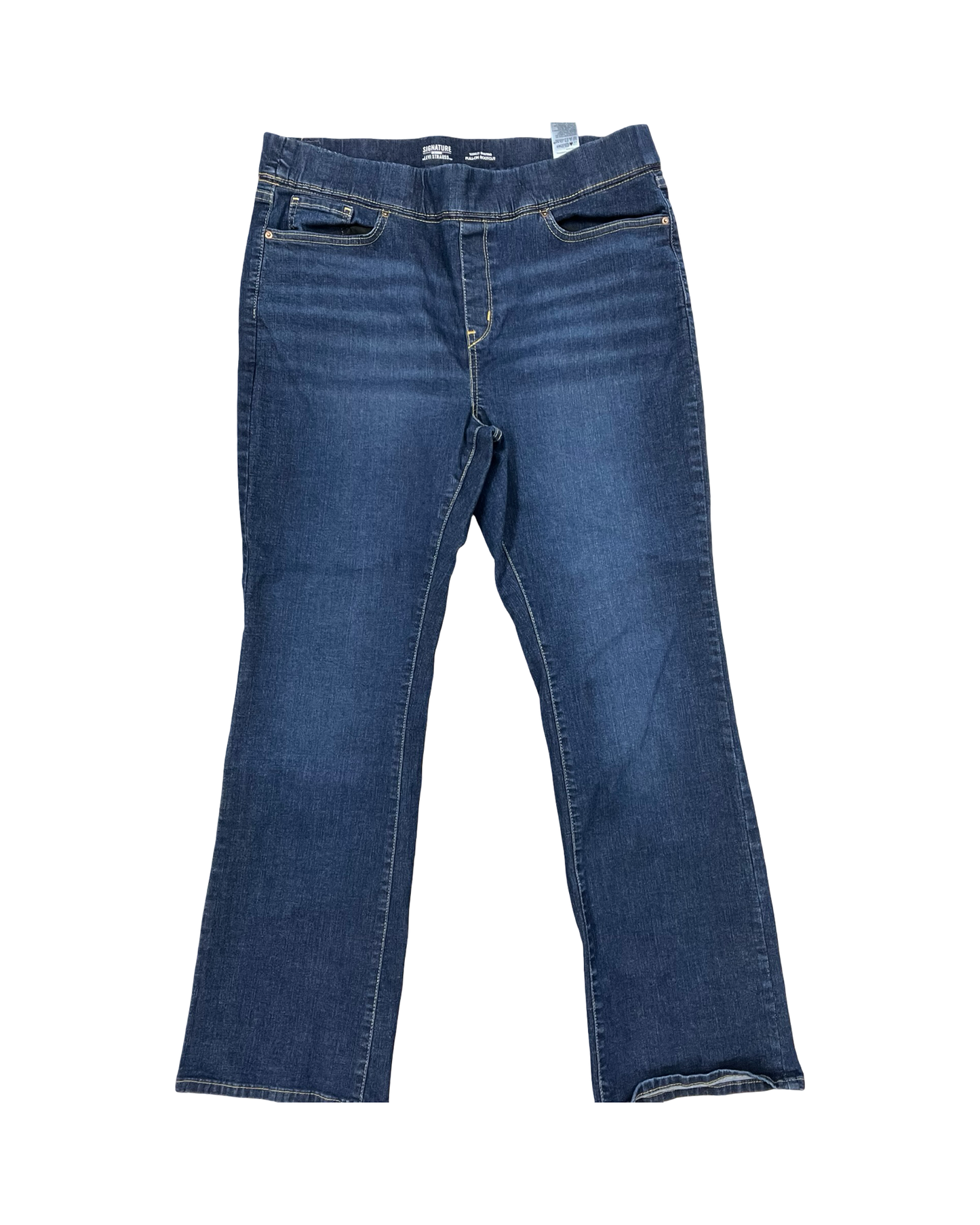 Jeans Boot Cut By Levis Signature In Blue Denim, Size:16