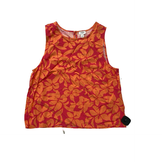 Top Sleeveless By J. Crew In Orange & Pink, Size:M