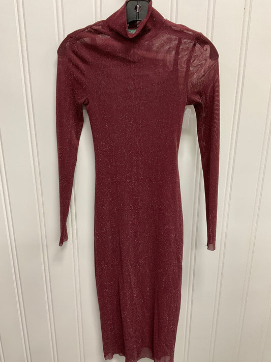 Dress Casual Midi By Wild Fable In Maroon, Size:Xxs