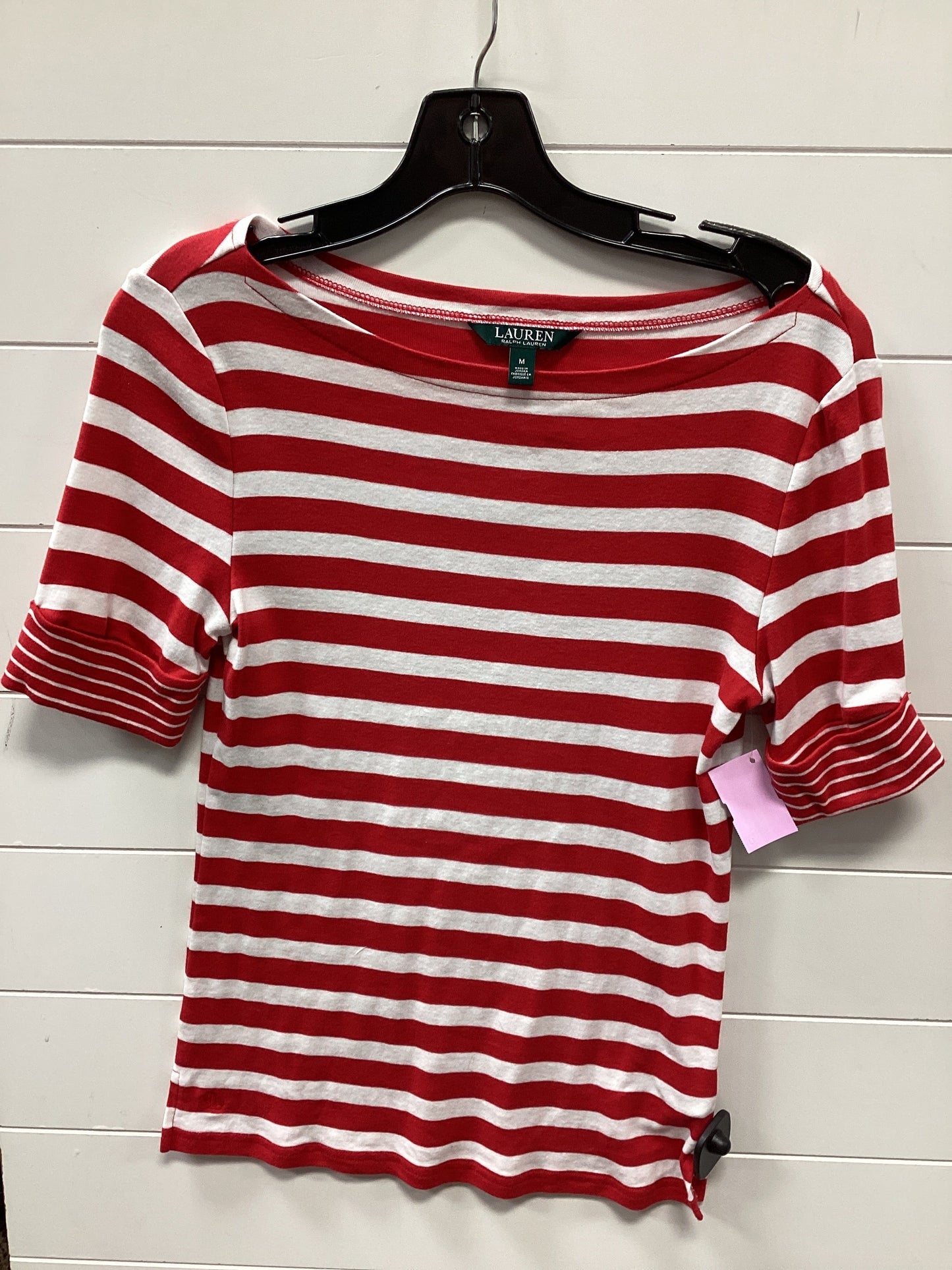 Top Ss By Ralph Lauren In Red & White, Size:M