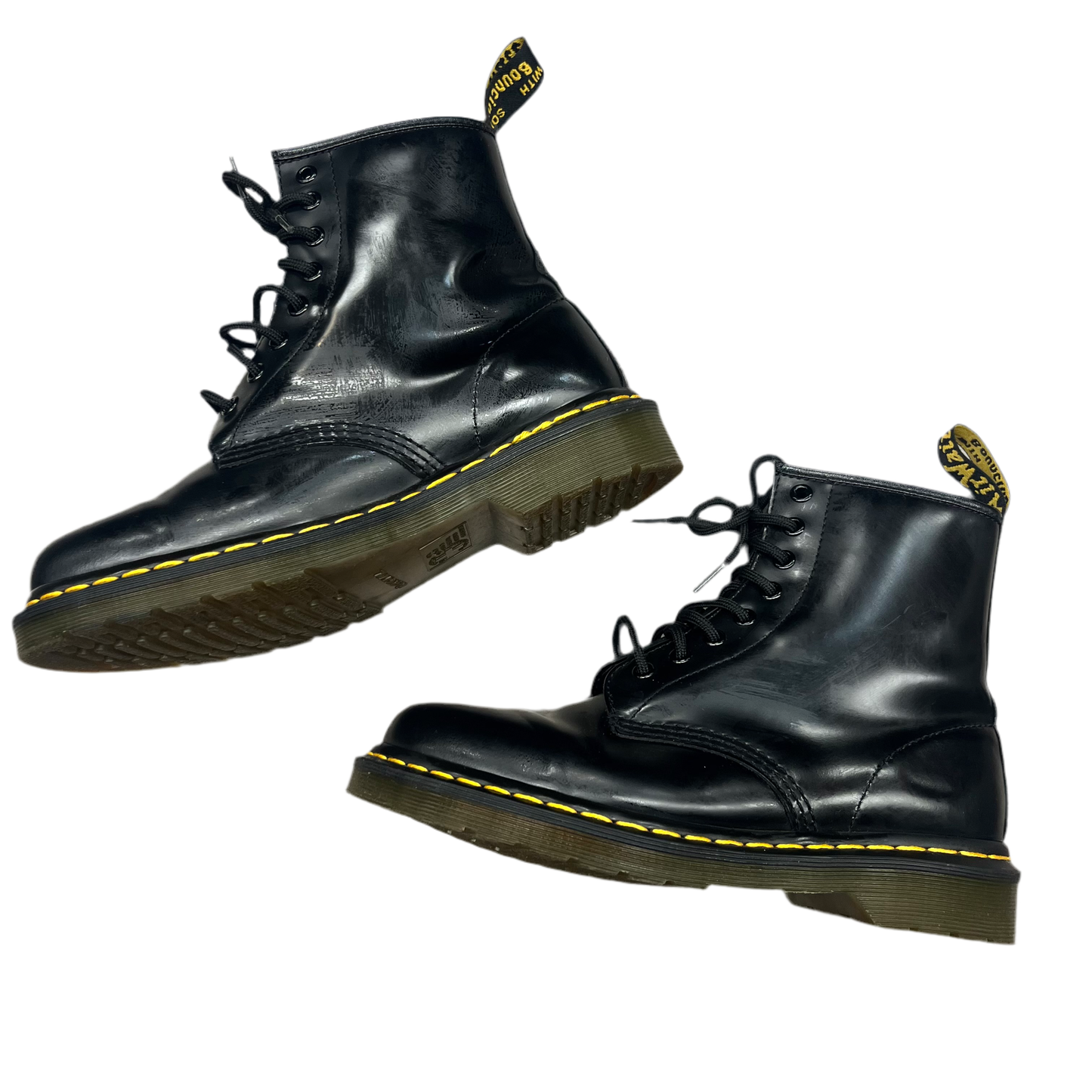 Boots Combat by Dr Martens In Black & Yellow, Size: 7
