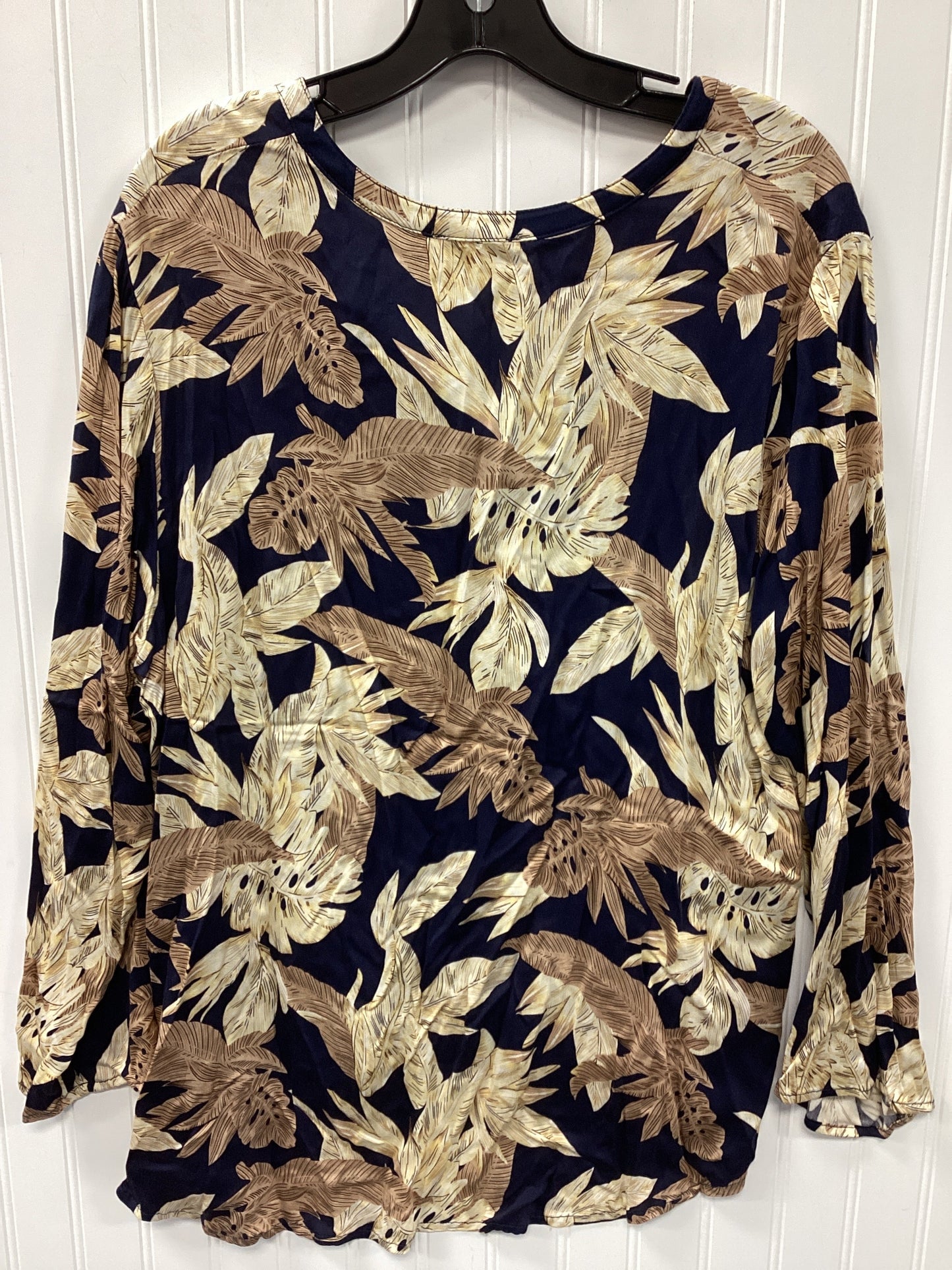 Top Ls By Tribal In Blue & Tan, Size:L