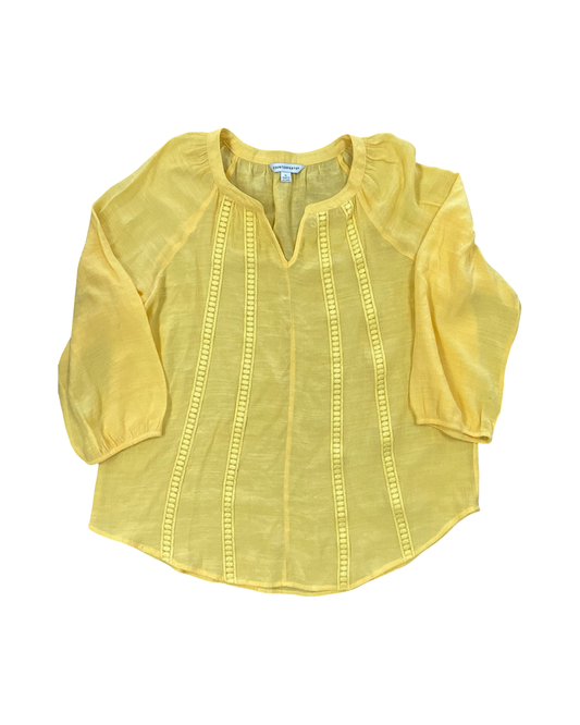 Top 3/4 Sleeve By Counterparts In Yellow, Size:Xl
