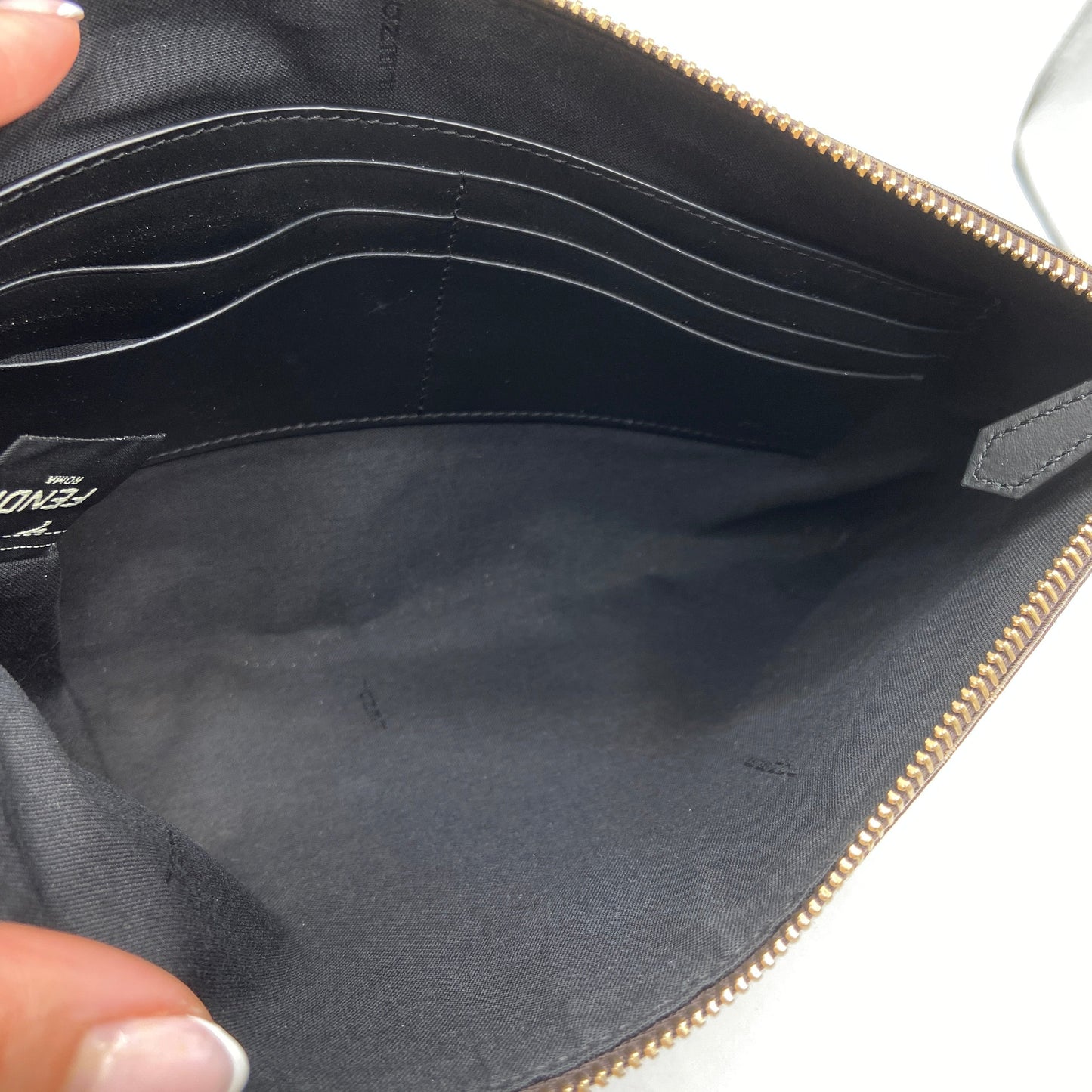 Clutch Luxury Designer By Fendi, Size: Large