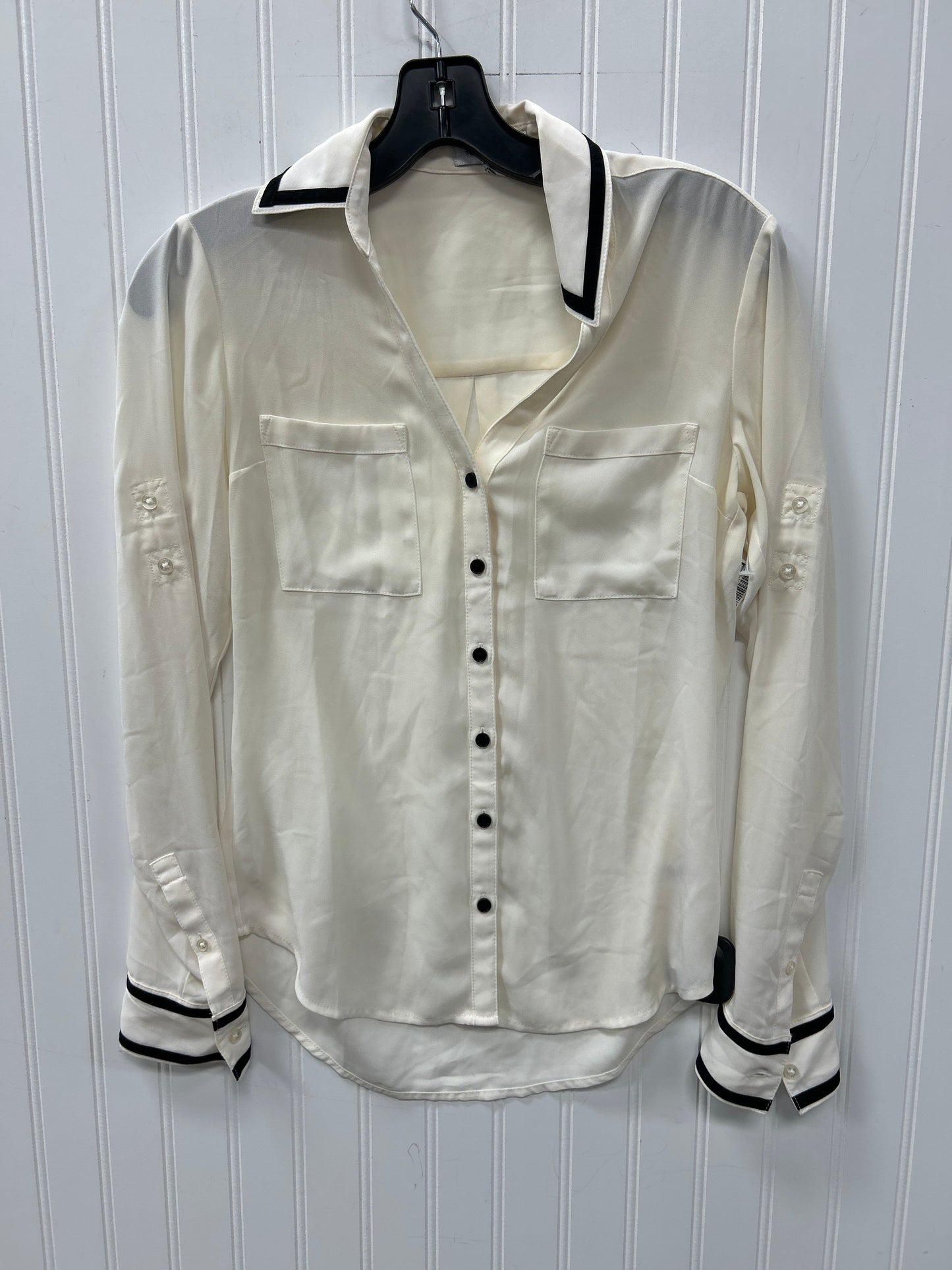 Blouse Ls By Express In Cream, Size:Xxs