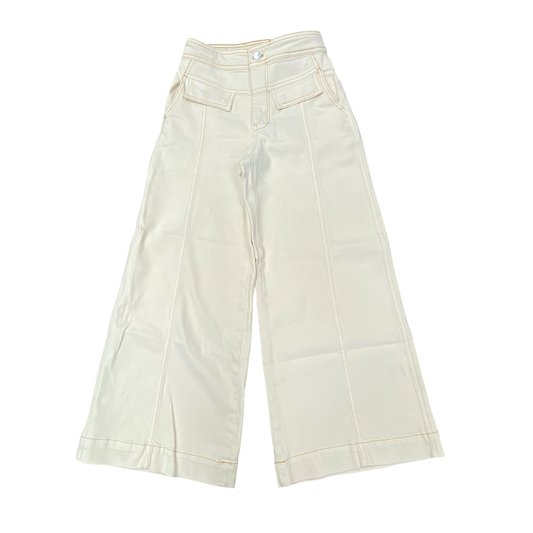 Jeans Wide Leg By Pilcro In Cream Denim, Size:24