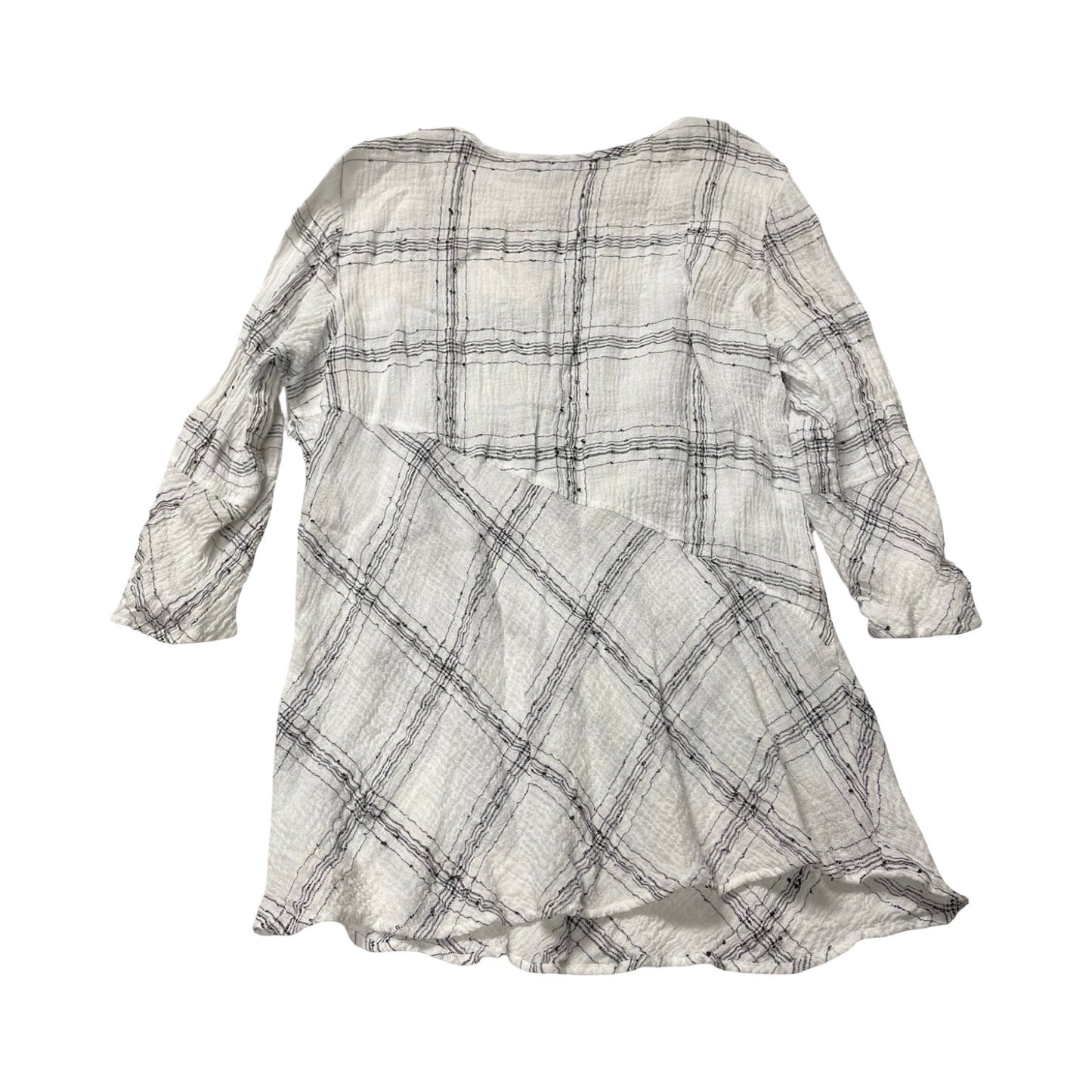 Top 3/4 Sleeve By Habitat In Black & White, Size:L