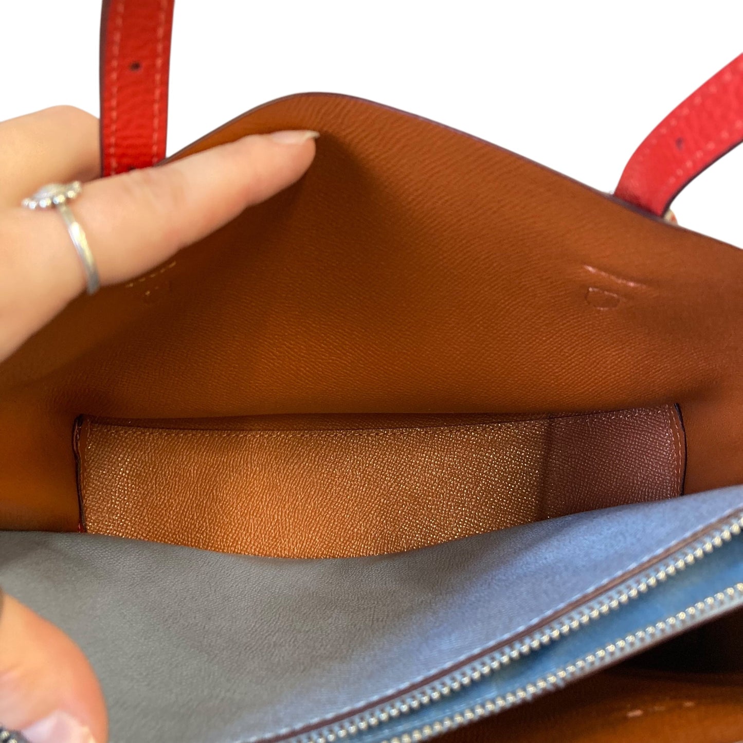 Handbag Designer By Coach In Orange, Size:Small