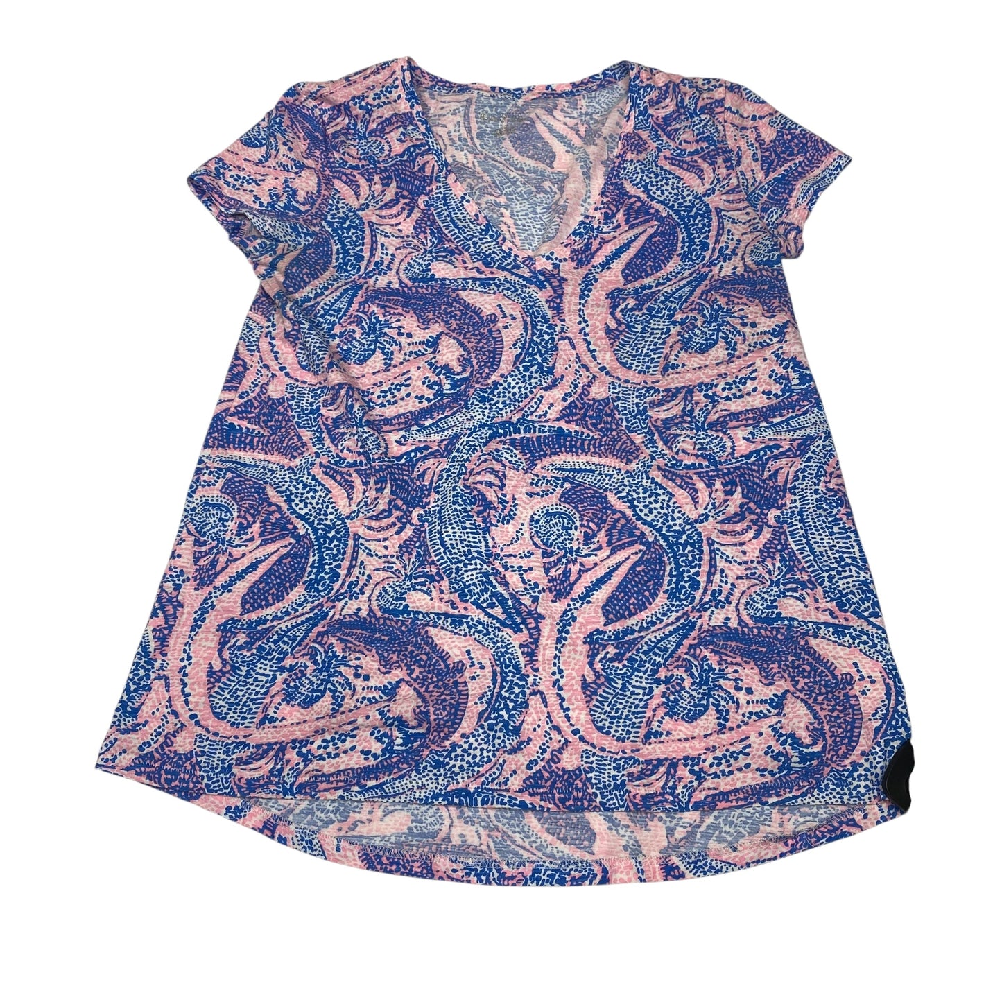 Top Ss Designer By Lilly Pulitzer In Blue & Pink, Size:S