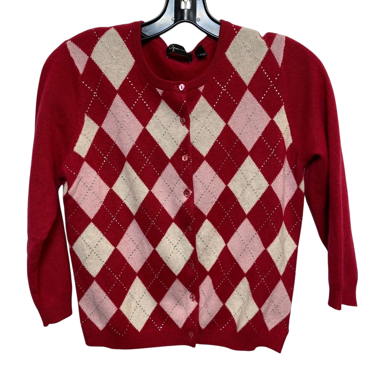 Sweater Cardigan Cashmere By Aqua In Red, Size:M