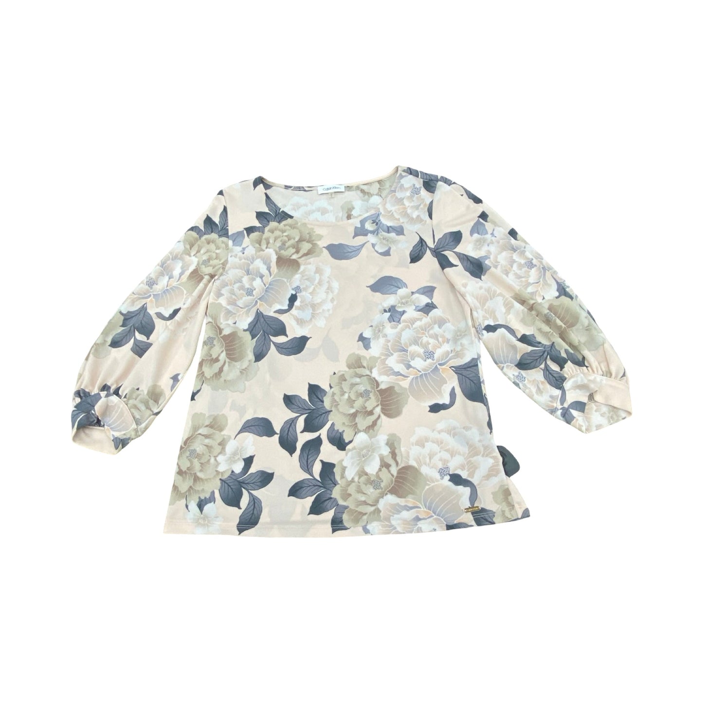 Top Ls By Calvin Klein In Floral Print, Size:M