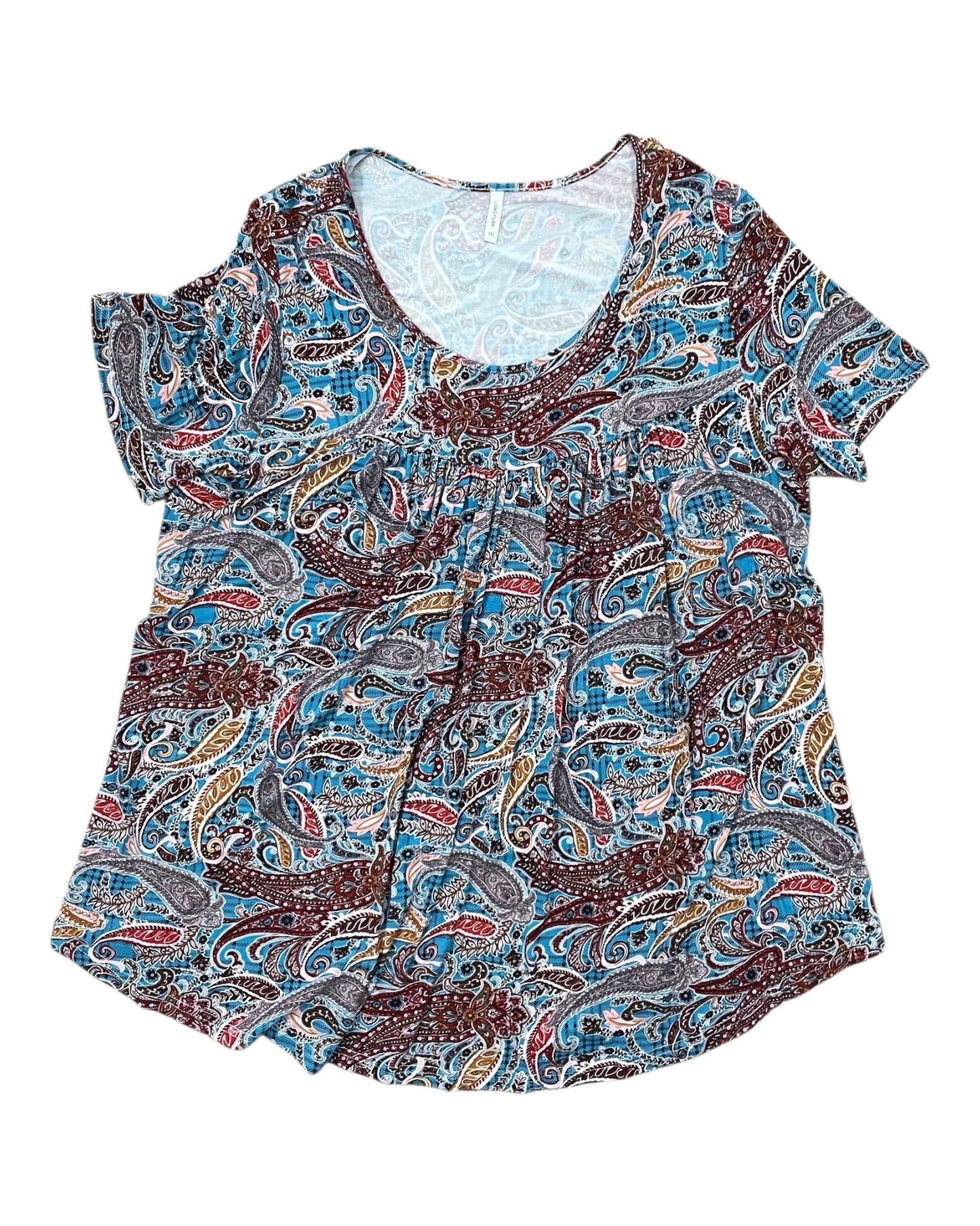 Top Ss By Clothes Mentor In Blue & Red, Size:3X