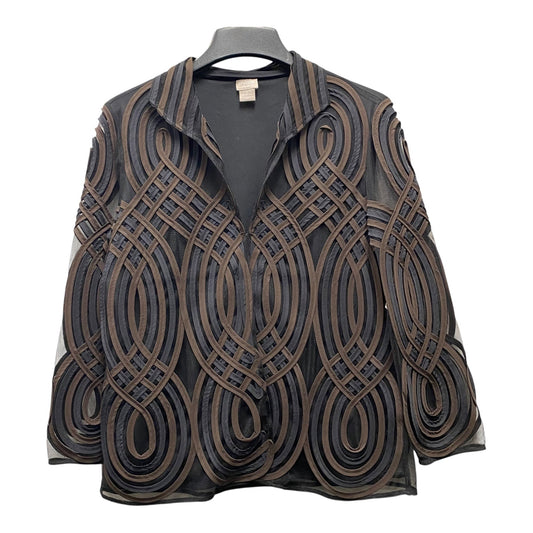 Blazer By Chicos In Black & Brown, Size:M